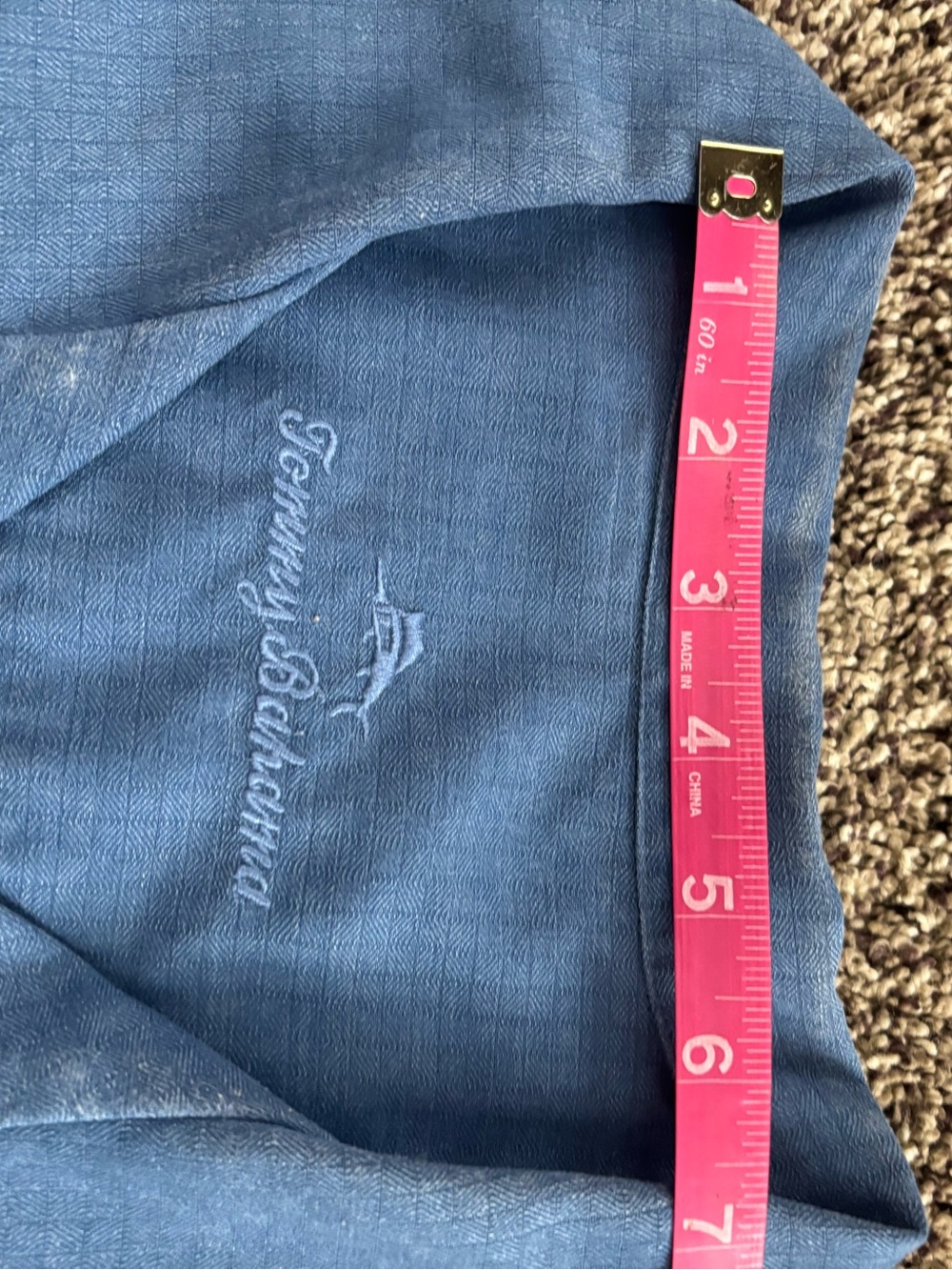 Tommy Bahama Slate Blue Polo with Embroidered Logo - Picture 6 of 6